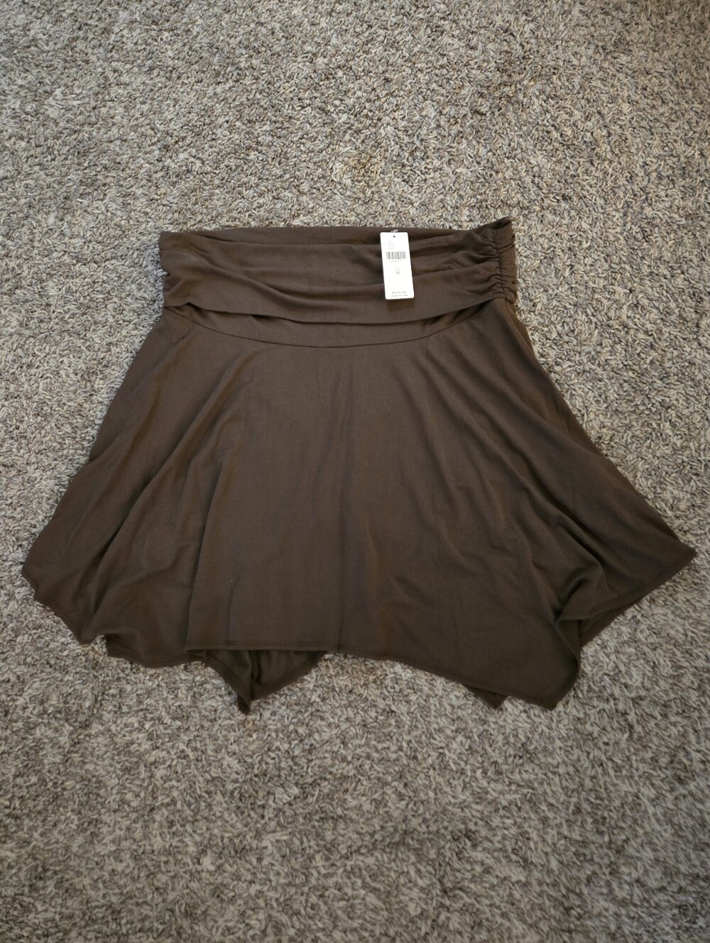 Anthropologie Dark Brown Fold-Over Skater Skirt